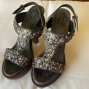 Frye Joy platform studded heels